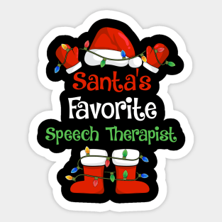 Santa's Favorite Speech Therapist Funny Christmas Pajamas Sticker